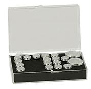 EM-Tec SB28 medium size clear styrene box for 28 standard Ø12.7mm SEM pin stubs